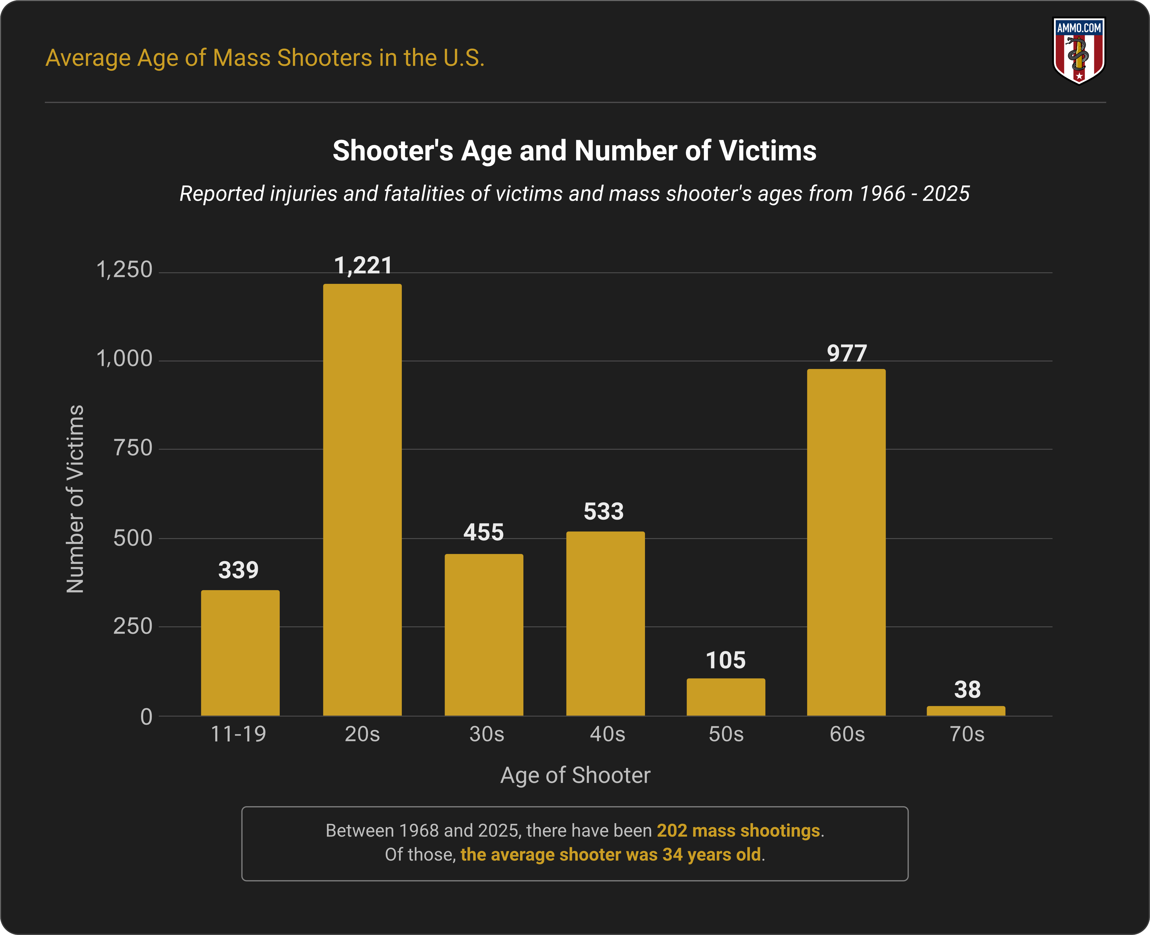Infographic Breaking Down the Age of the Shooter and Number of Victims