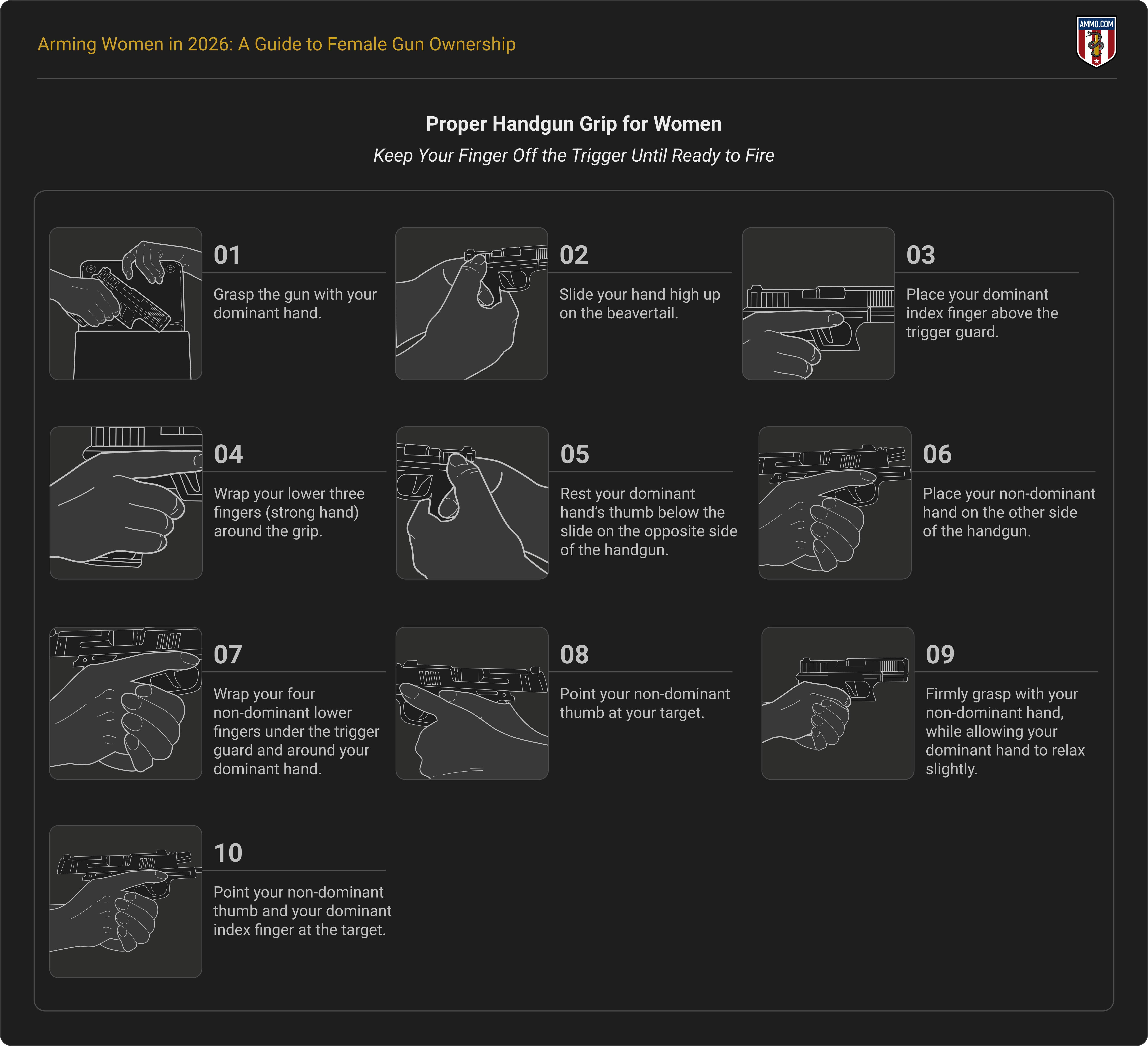 Proper Handgun Grip for Women: A 10-Step Guide