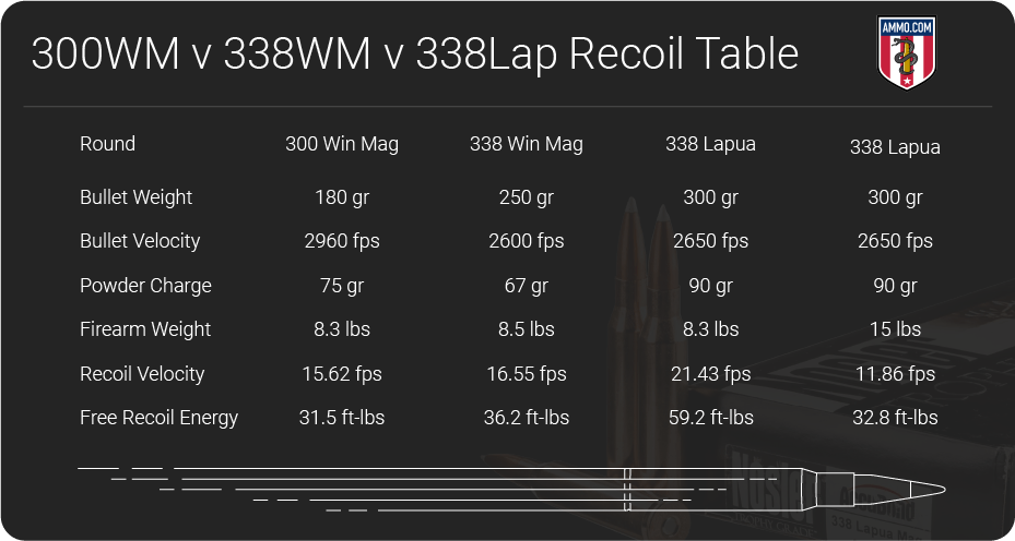 300 Win Mag vs 338 Win Mag vs 338 Lapua Mag by Ammo.com