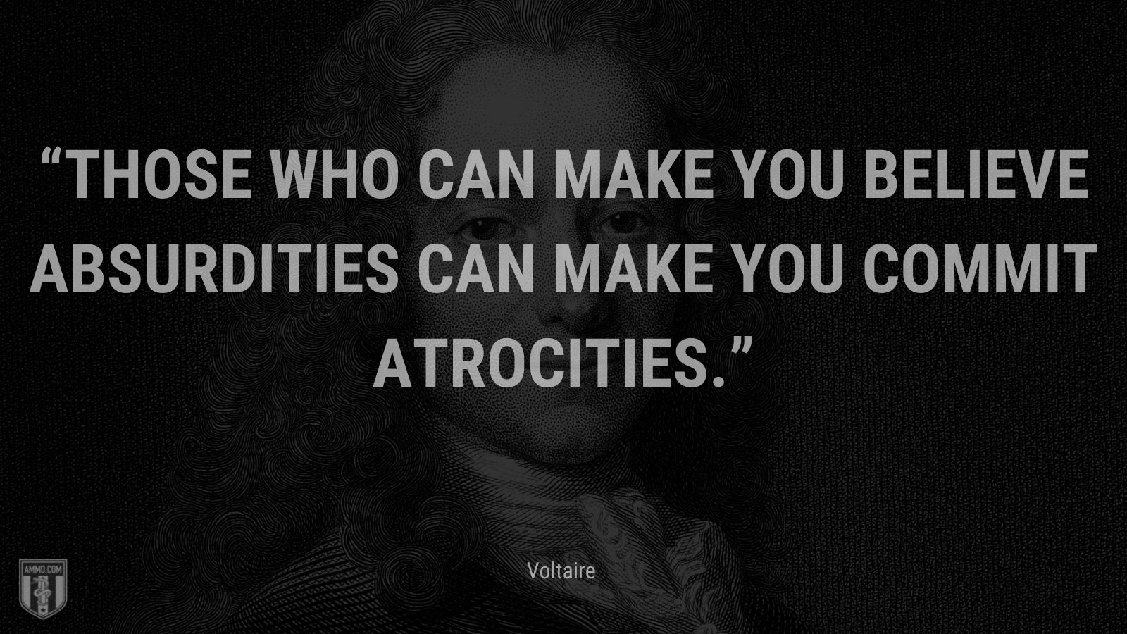 “Those who can make you believe absurdities can make you commit atrocities.” - Voltaire