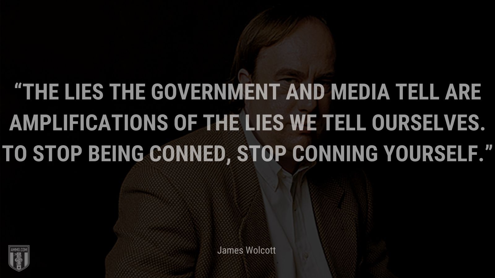 “The lies the government and media tell are amplifications of the lies we tell ourselves. To stop being conned, stop conning yourself.” - James Wolcott