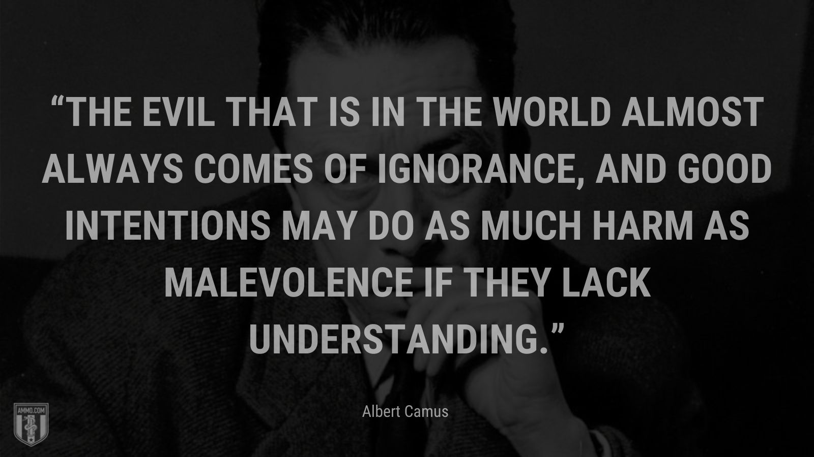 “The evil that is in the world almost always comes of ignorance, and good intentions may do as much harm as malevolence if they lack understanding.” - Albert Camus