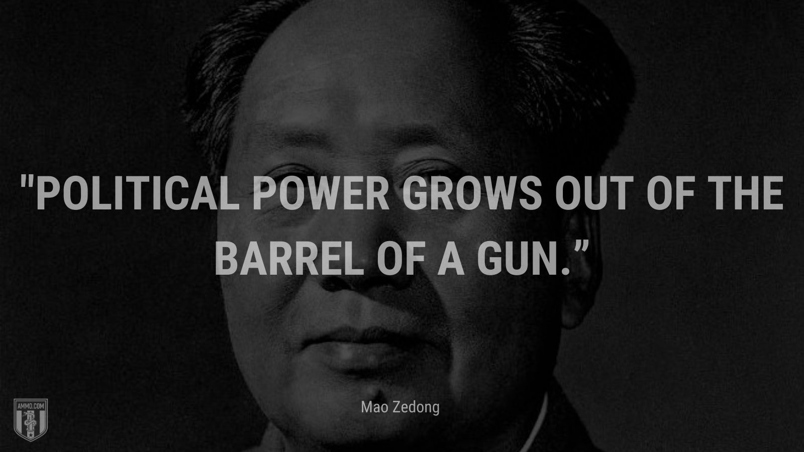 “Political power grows out of the barrel of a gun.” - Mao Zedong