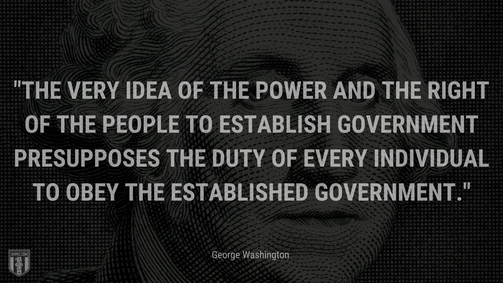 “The very idea of the power and the right of the People to establish Government presupposes the duty of every Individual to obey the established Government.” - George Washington