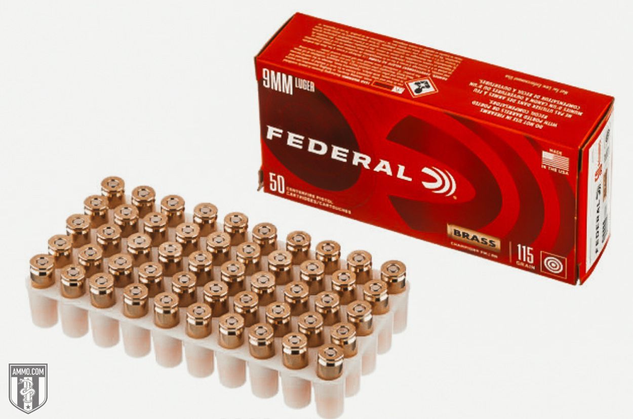 Federal 9MM Champion Brass Case 115 Grain FMJ Ammunition Case of