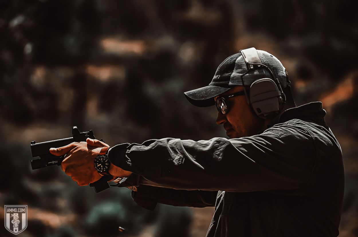 Shooter holding a gun