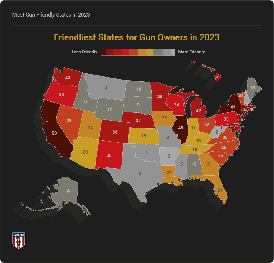 Most Gun Friendly States In 2023 Guns In The News   Gun Friendly States Map 