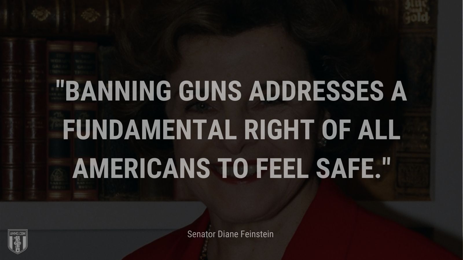 “Banning guns addresses a fundamental right of all Americans to feel safe.” -Sen. Dianne Feinstein