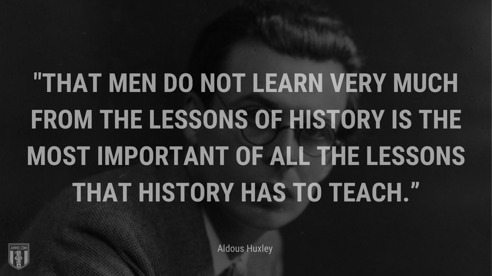 “That men do not learn very much from the lessons of history is the most important of all the lessons that history has to teach.” - Aldous Huxley