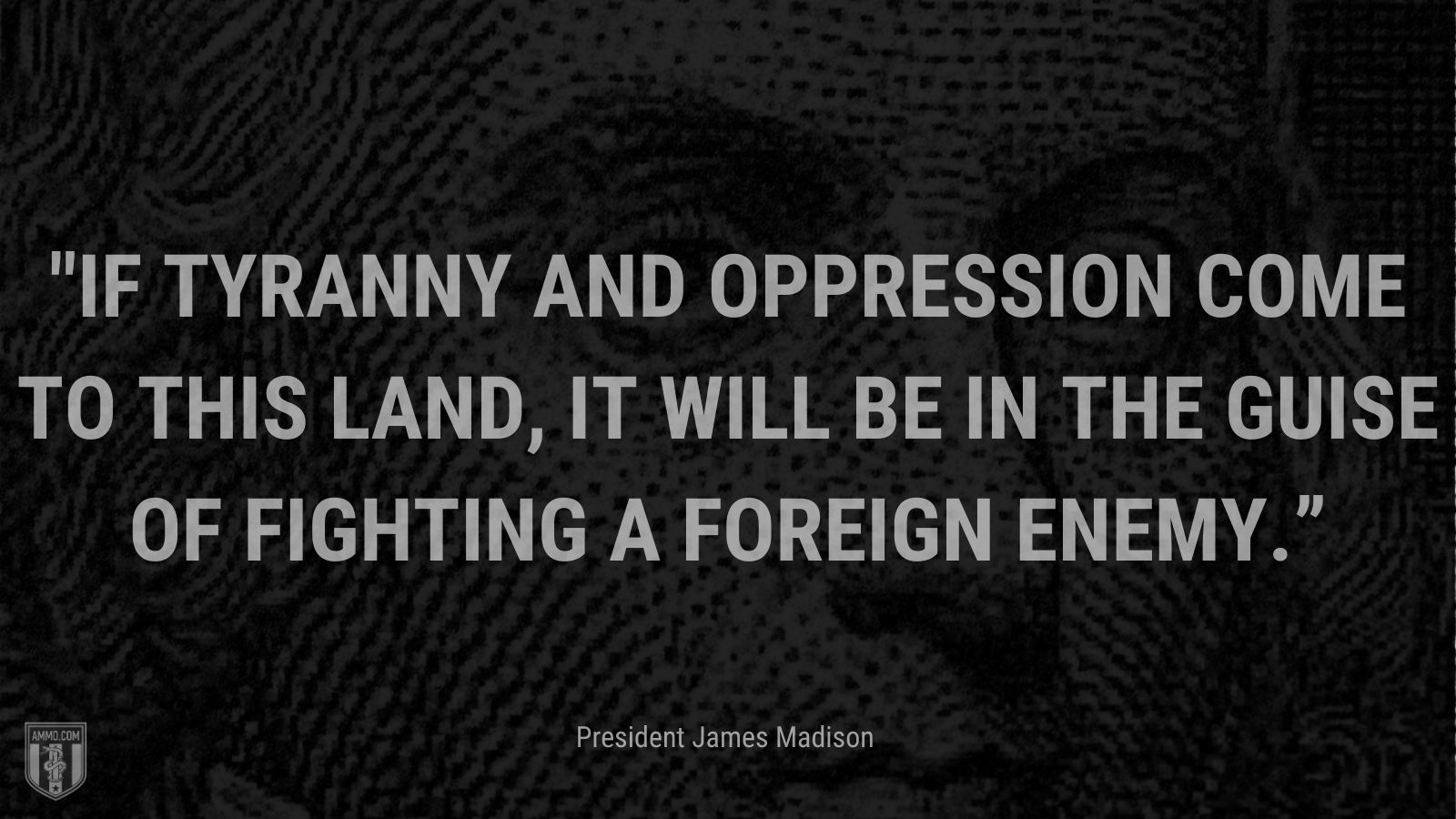 “If Tyranny and Oppression come to this land, it will be in the guise of fighting a foreign enemy.” - President James Madison