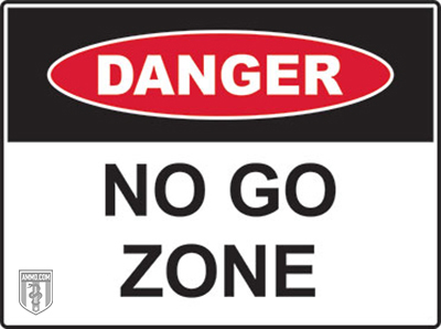 No-go zone sign Stock Vector