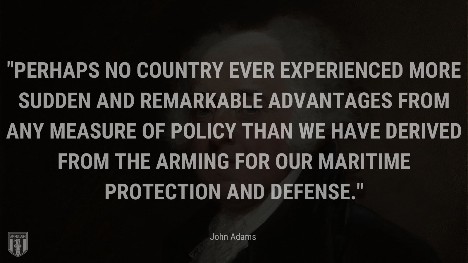 “Perhaps no country ever experienced more sudden and remarkable advantages from any measure of policy than we have derived from the arming for our maritime protection and defense.” - John Adams