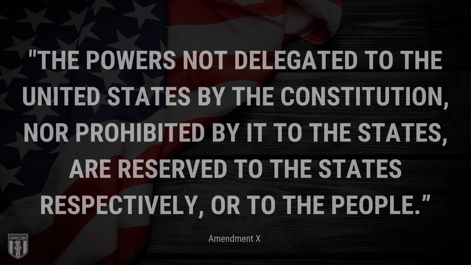 “The powers not delegated to the United States by the Constitution, nor prohibited by it to the States, are reserved to the States respectively, or to the people.” - Amendment X