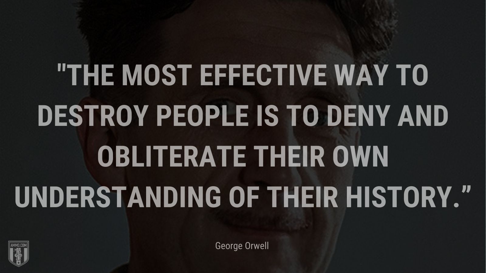 “The most effective way to destroy people is to deny and obliterate their own understanding of their history” - George Orwell