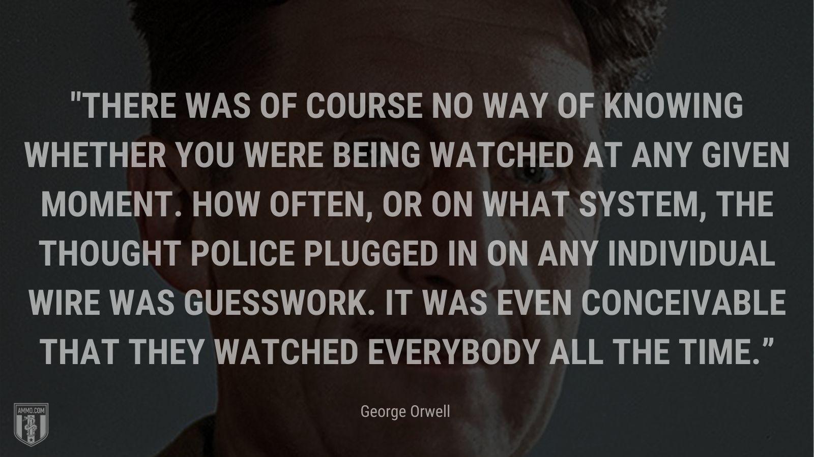 “There was of course no way of knowing whether you were being watched at any given moment. How often, or on what system, the Thought Police plugged in on any individual wire was guesswork. It was even conceivable that they watched everybody all the time.” - George Orwell