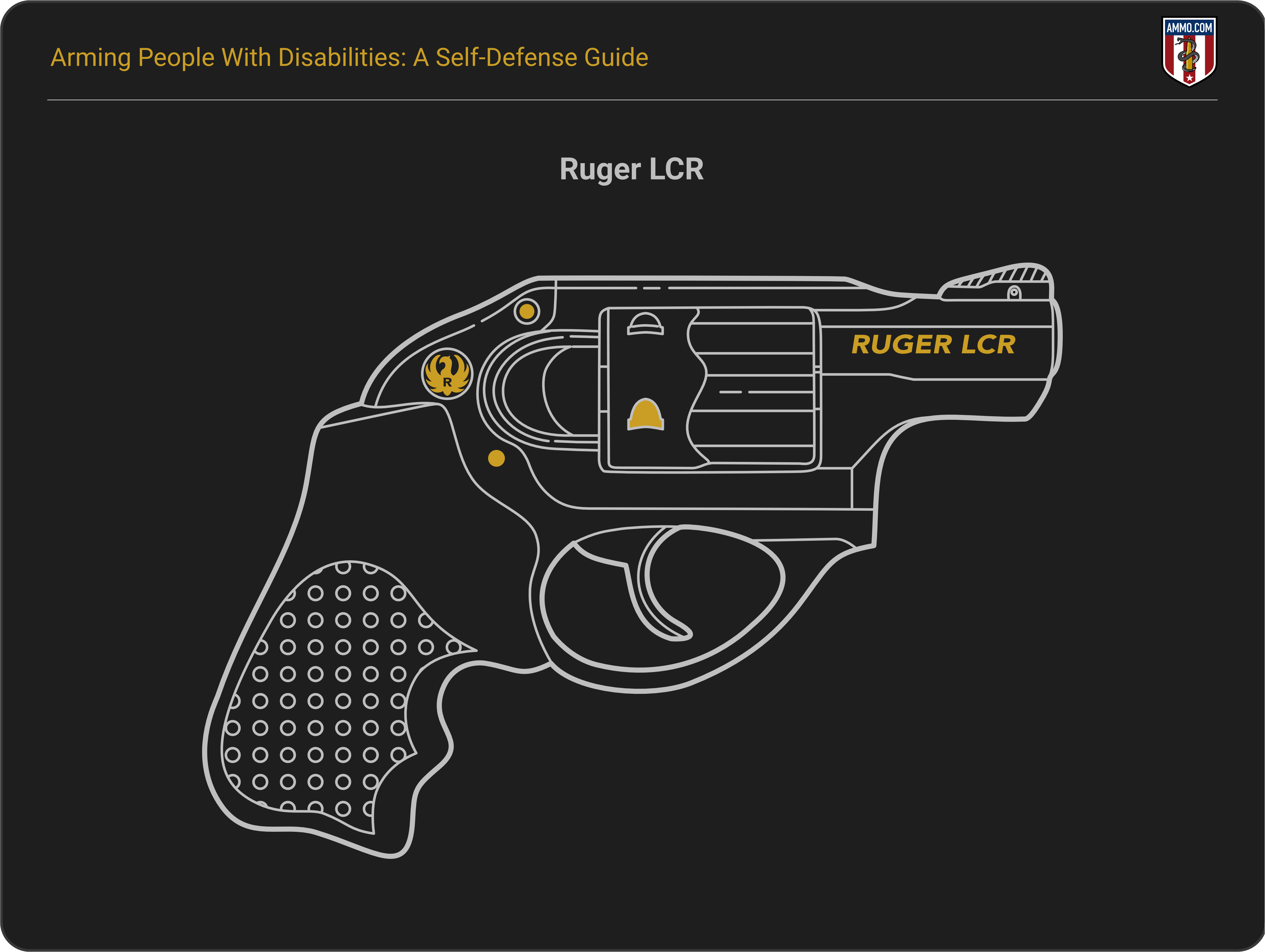 Ruger LCR revolver technical diagram showing key features and components