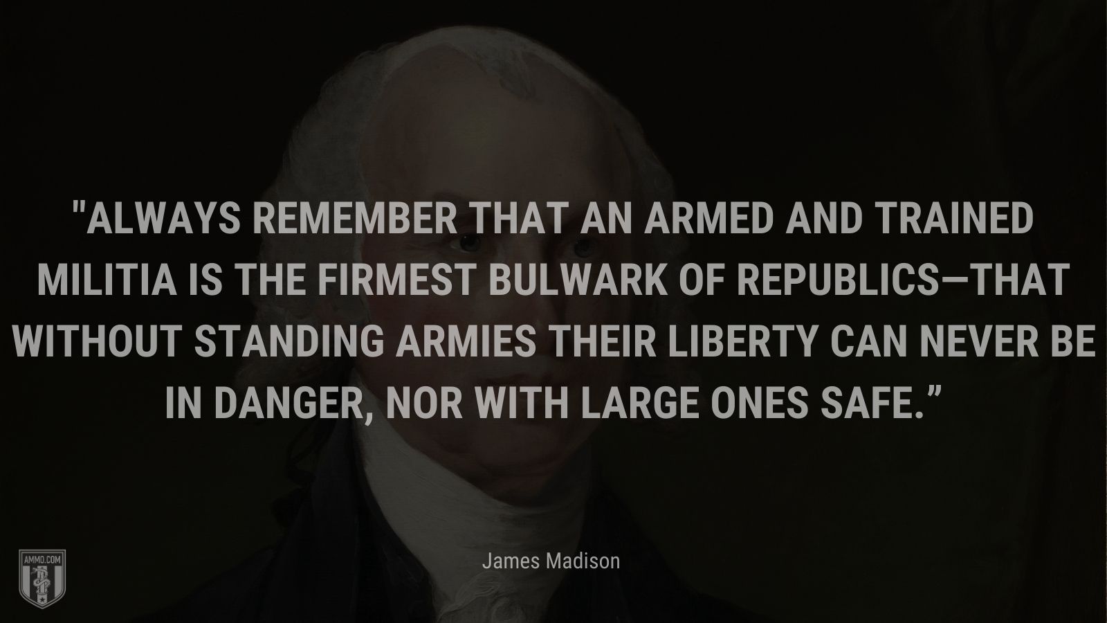 “Always remember that an armed and trained militia is the firmest bulwark of republics—that without standing armies their liberty can never be in danger, nor with large ones safe.” - James Madison