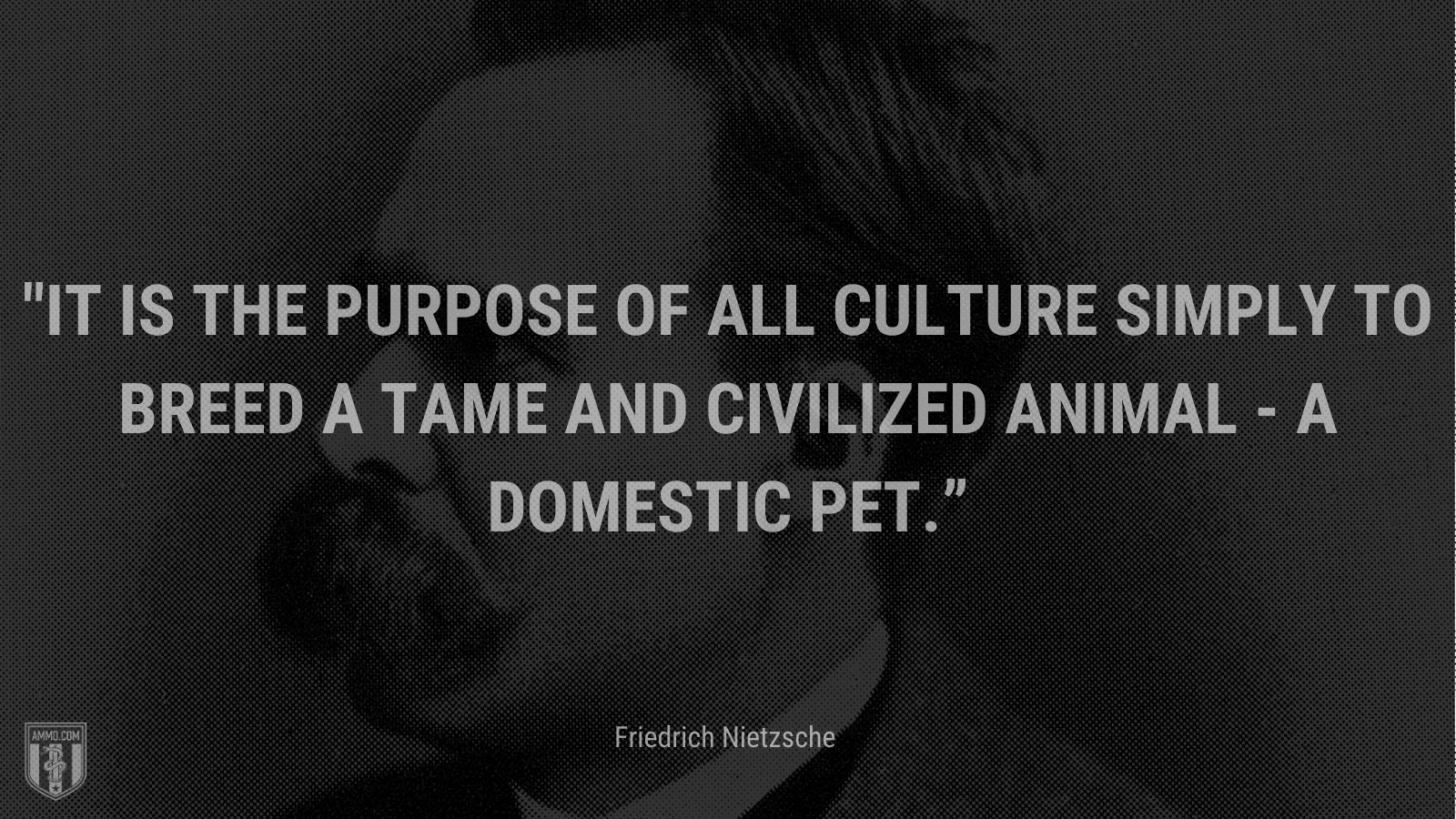 “It is the purpose of all culture simply to breed a tame and civilized animal - a domestic pet.” - Friedrich Nietzsche