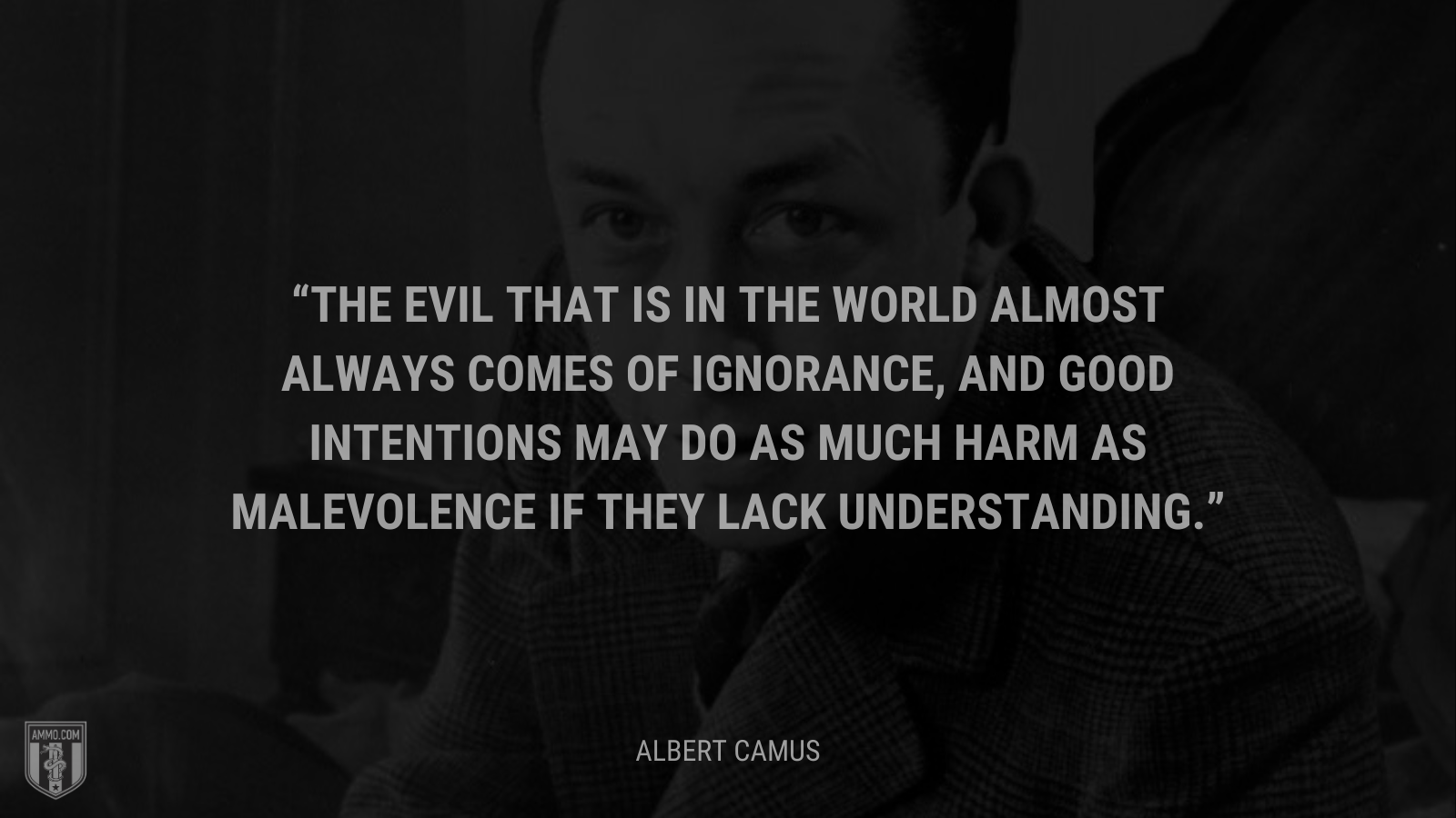 &ldquo;The evil that is in the world almost always comes of ignorance, and good intentions may do as much harm as malevolence if they lack understanding.&rdquo; - Albert Camus