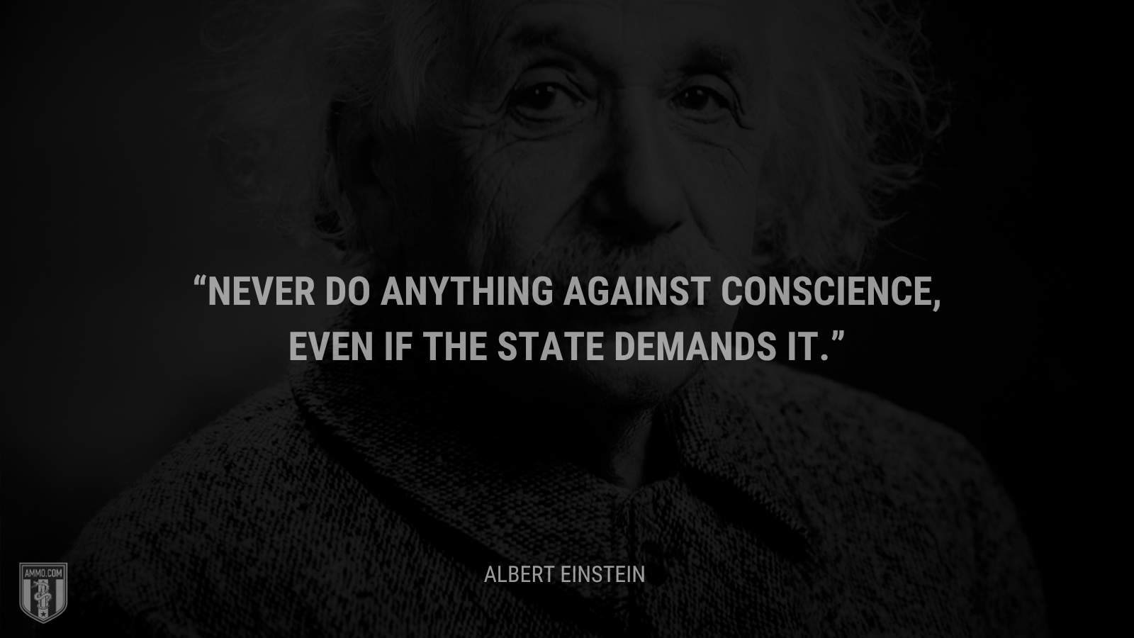 &ldquo;Never do anything against conscience, even if the state demands it. - Albert Einstein