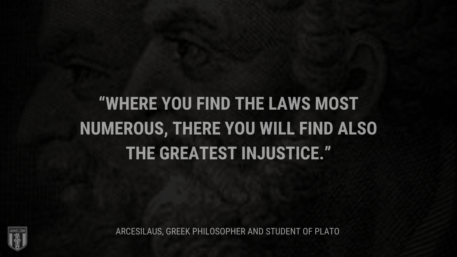 &ldquo;Where you find the laws most numerous, there you will find also the greatest injustice.&rdquo; - Arcesilaus
