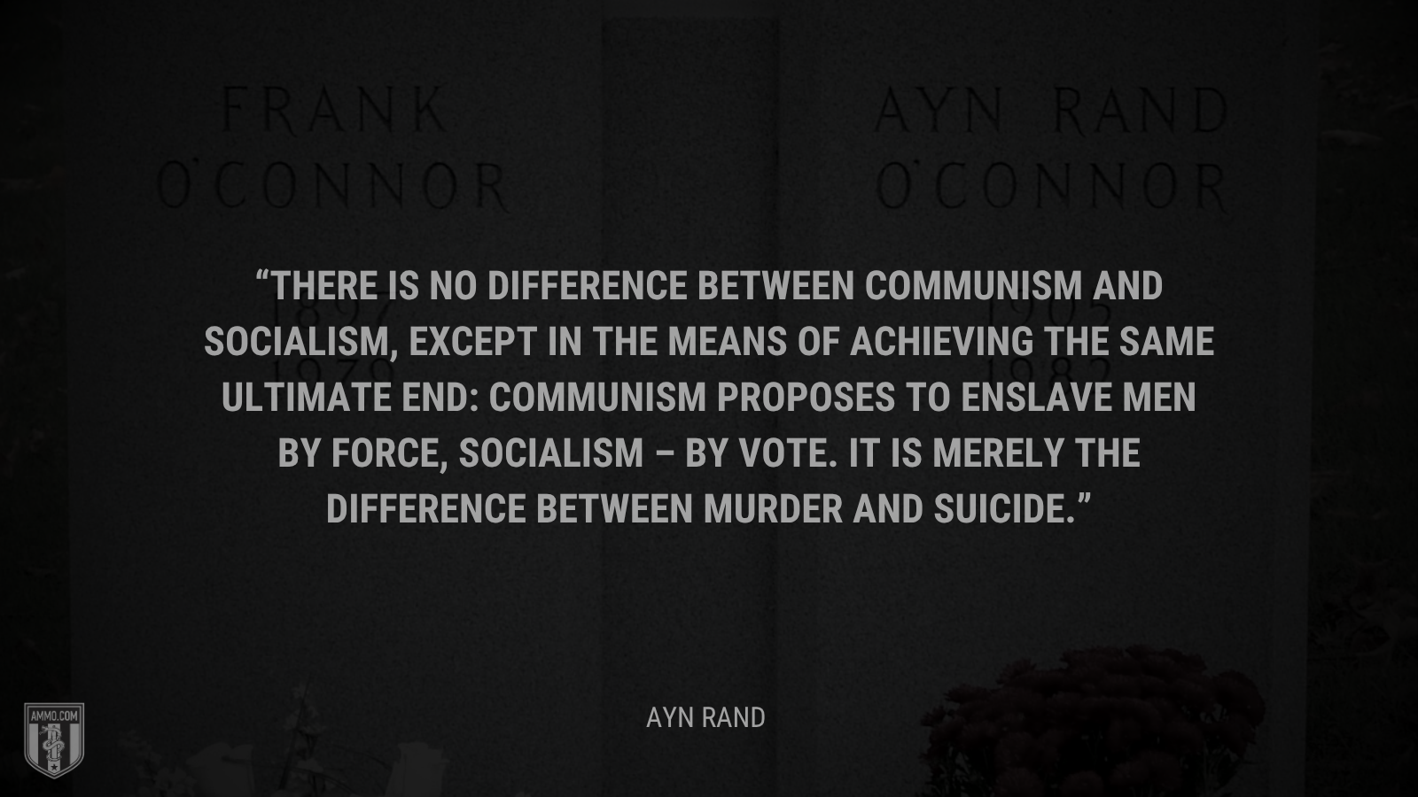 &ldquo;There is no difference between communism and socialism, except in the means of achieving the same ultimate end: communism proposes to enslave men by force, socialism – by vote. It is merely the difference between murder and suicide.&rdquo; - Ayn Rand