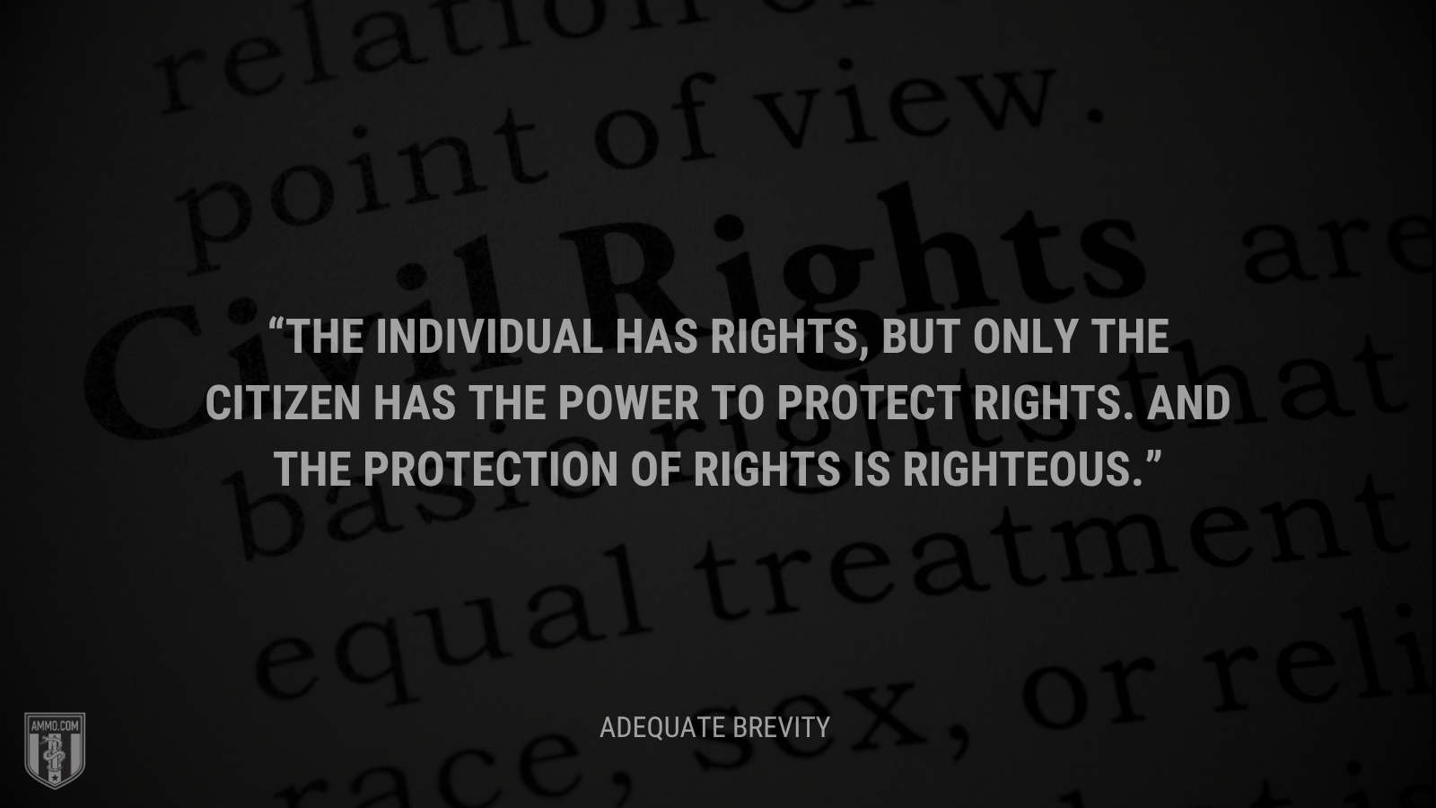 &ldquo;The individual has rights, but only the citizen has the power to protect rights. And the protection of rights is righteous.&rdquo; - Calvin Coolidge