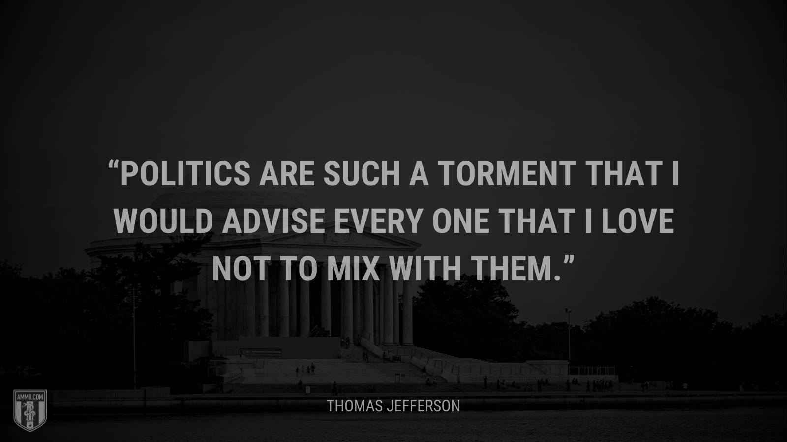 &ldquo;Politics are such a torment that I would advise every one that I love not to mix with them.&rdquo; - Thomas Jefferson