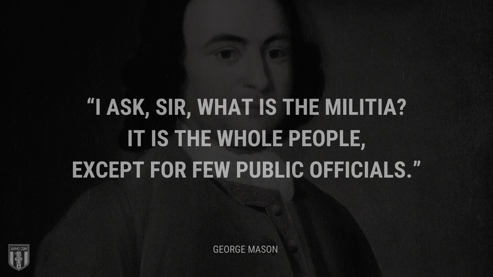 &ldquo;I ask, sir, what is the militia? It is the whole people, except for few public officials.&rdquo; - George Mason