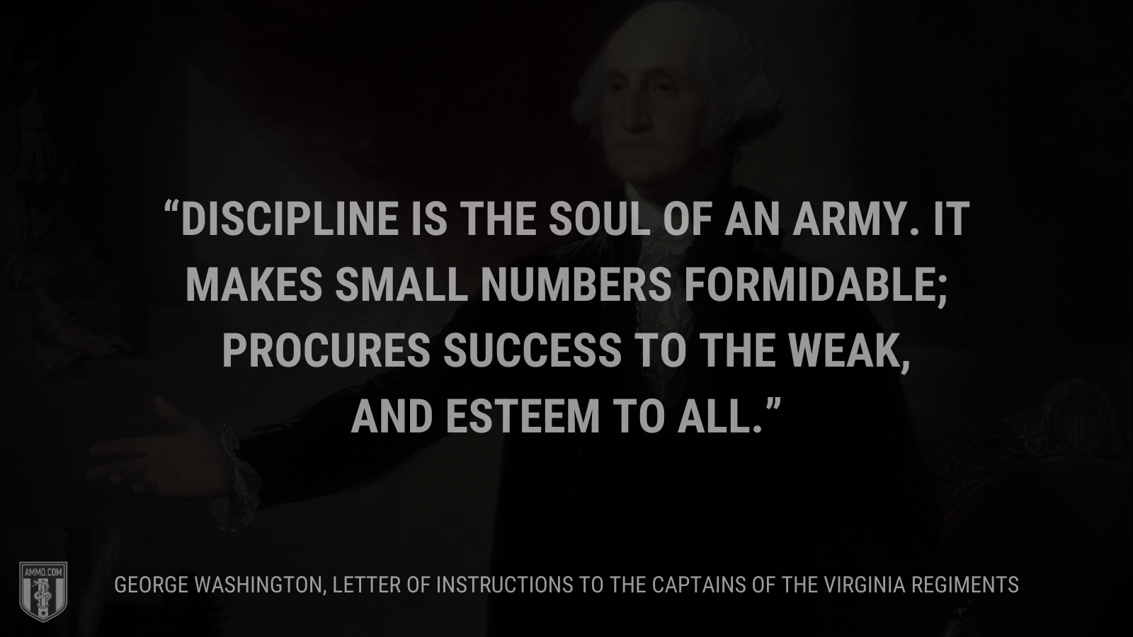 &ldquo;Discipline is the soul of an army. It makes small numbers formidable; procures success to the weak, and esteem to all.&rdquo; - George Washington