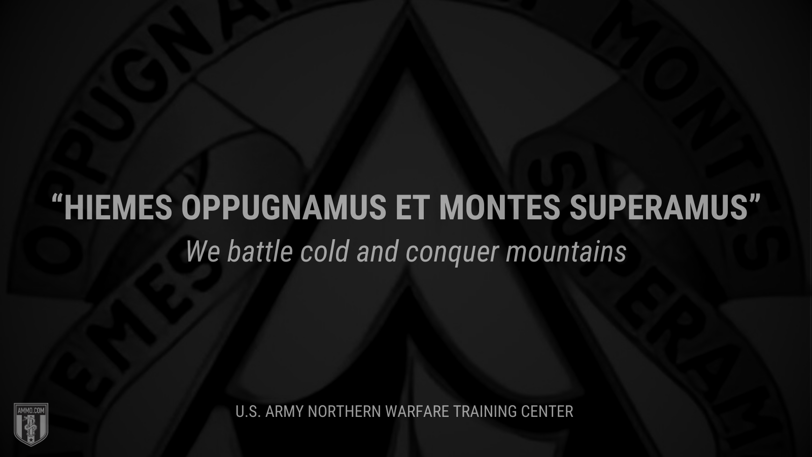 &ldquo;Hiemes oppugnamus et montes superamus&rdquo; - We battle cold and conquer mountains