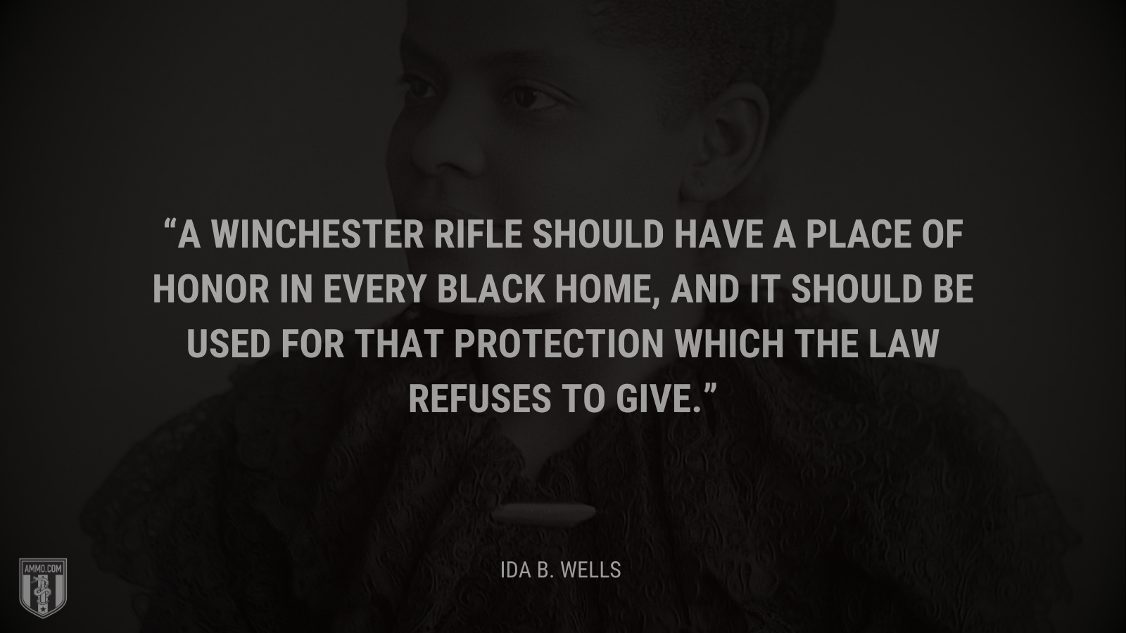 &ldquo;A Winchester rifle should have a place of honor in every black home, and it should be used for that protection which the law refuses to give.&rdquo; - Ida B. Wells