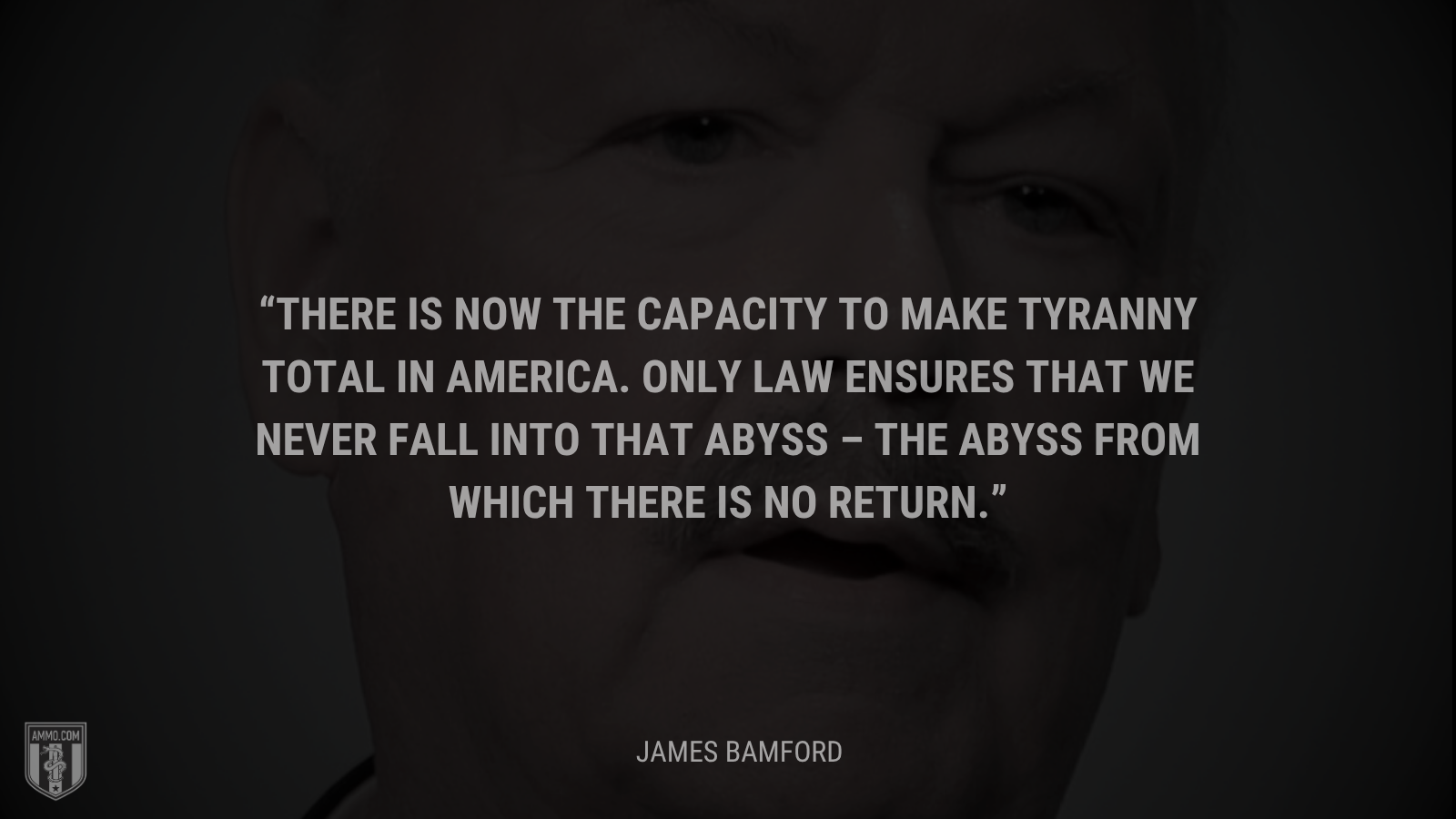 &ldquo;There is now the capacity to make tyranny total in America. Only law ensures that we never fall into that abyss – the abyss from which there is no return.&rdquo; - James Bamford