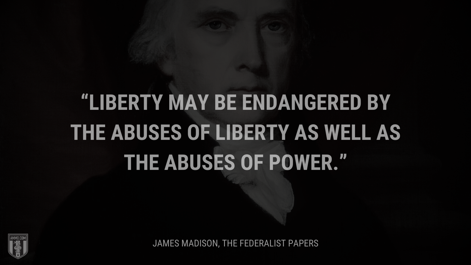&ldquo;Liberty may be endangered by the abuses of liberty as well as the abuses of power.&rdquo; - James Madison