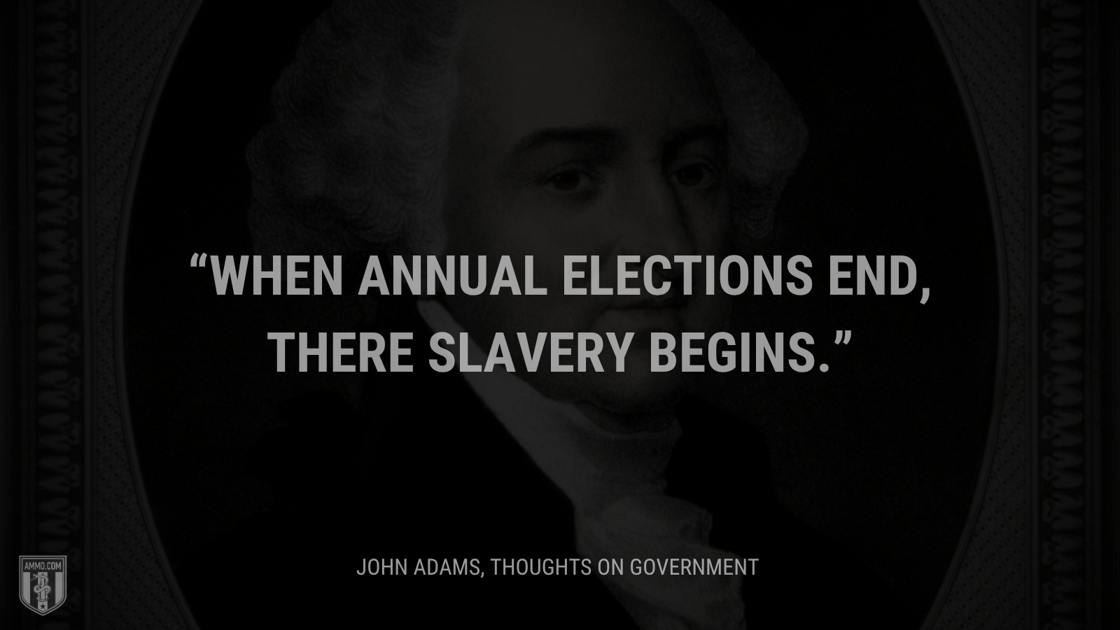 &ldquo;When annual elections end, there slavery begins.&rdquo; - John Adams