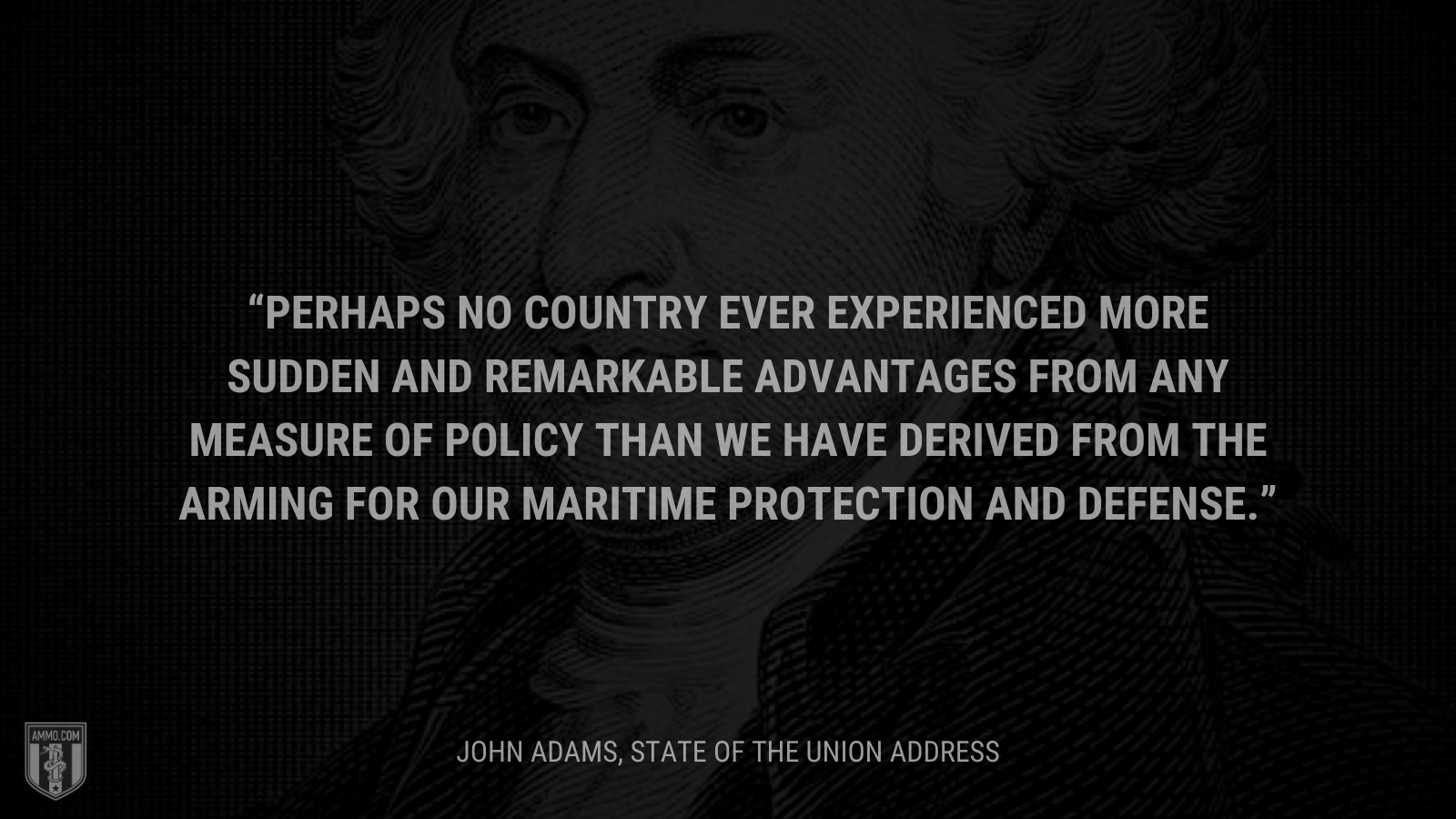 &ldquo;Perhaps no country ever experienced more sudden and remarkable advantages from any measure of policy than we have derived from the arming for our maritime protection and defense.&rdquo; - John Adams