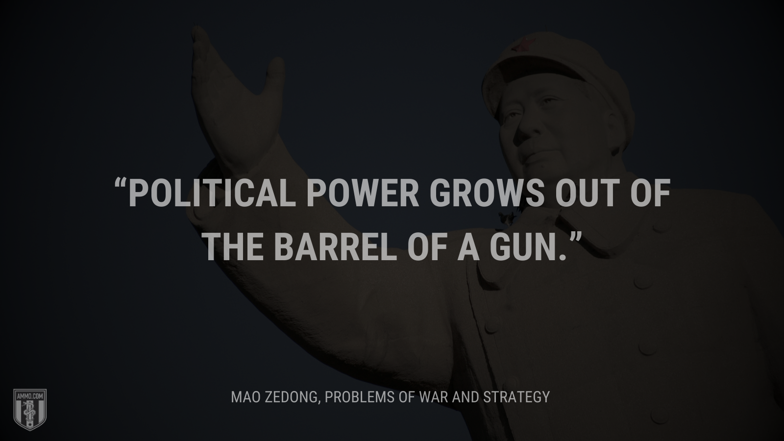 &ldquo;Political power grows out of the barrel of a gun.&rdquo; - Mao Zedong
