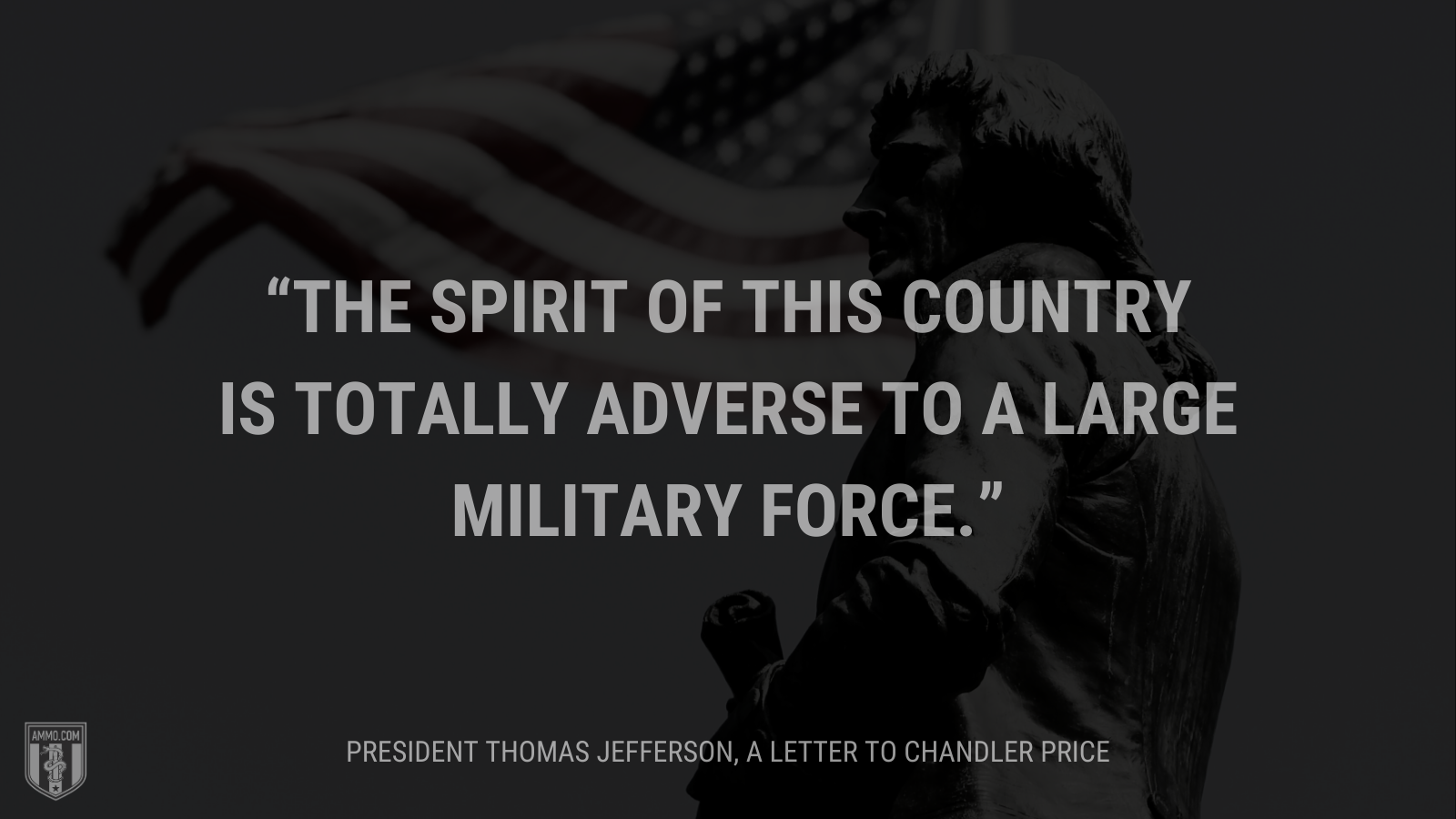 &ldquo;The spirit of this country is totally adverse to a large military force.&rdquo; - President Thomas Jefferson