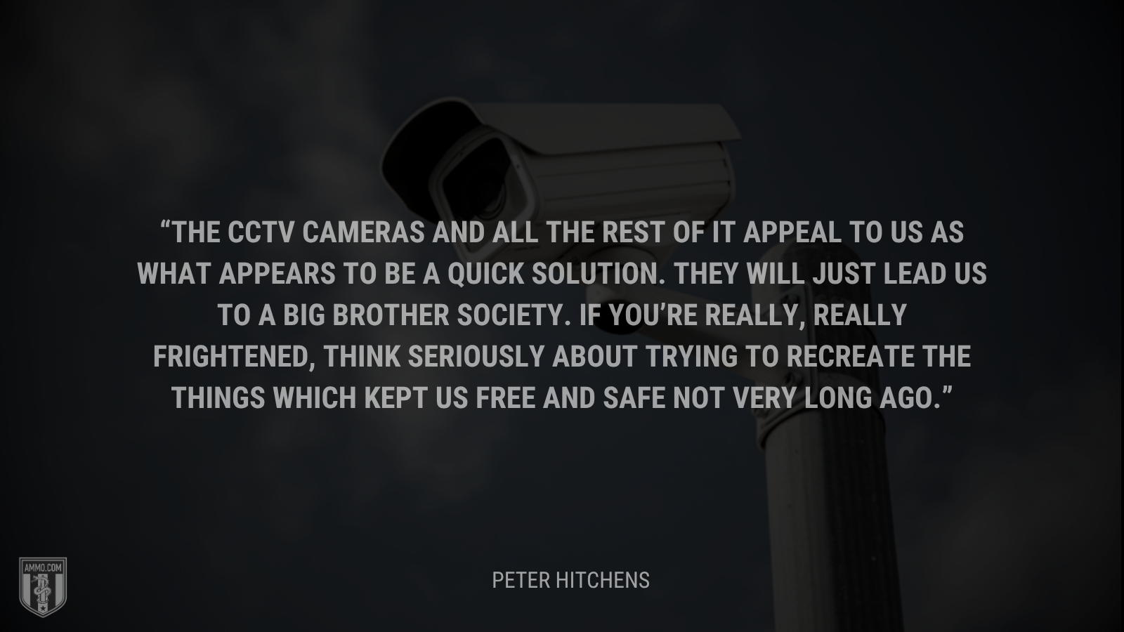 &ldquo;The CCTV cameras and all the rest of it appeal to us as what appears to be a quick solution. They will just lead us to a Big Brother society. If you’re really, really frightened, think seriously about trying to recreate the things which kept us free and safe not very long ago&rdquo; - Peter Hitchens