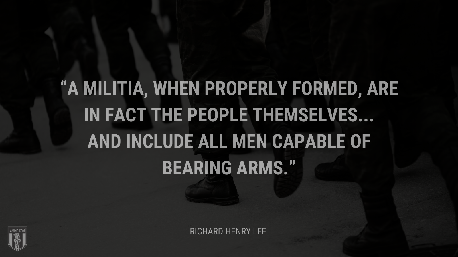 &ldquo;A militia, when properly formed, are in fact the people themselves...and include all men capable of bearing arms.&rdquo; - Richard Henry Lee