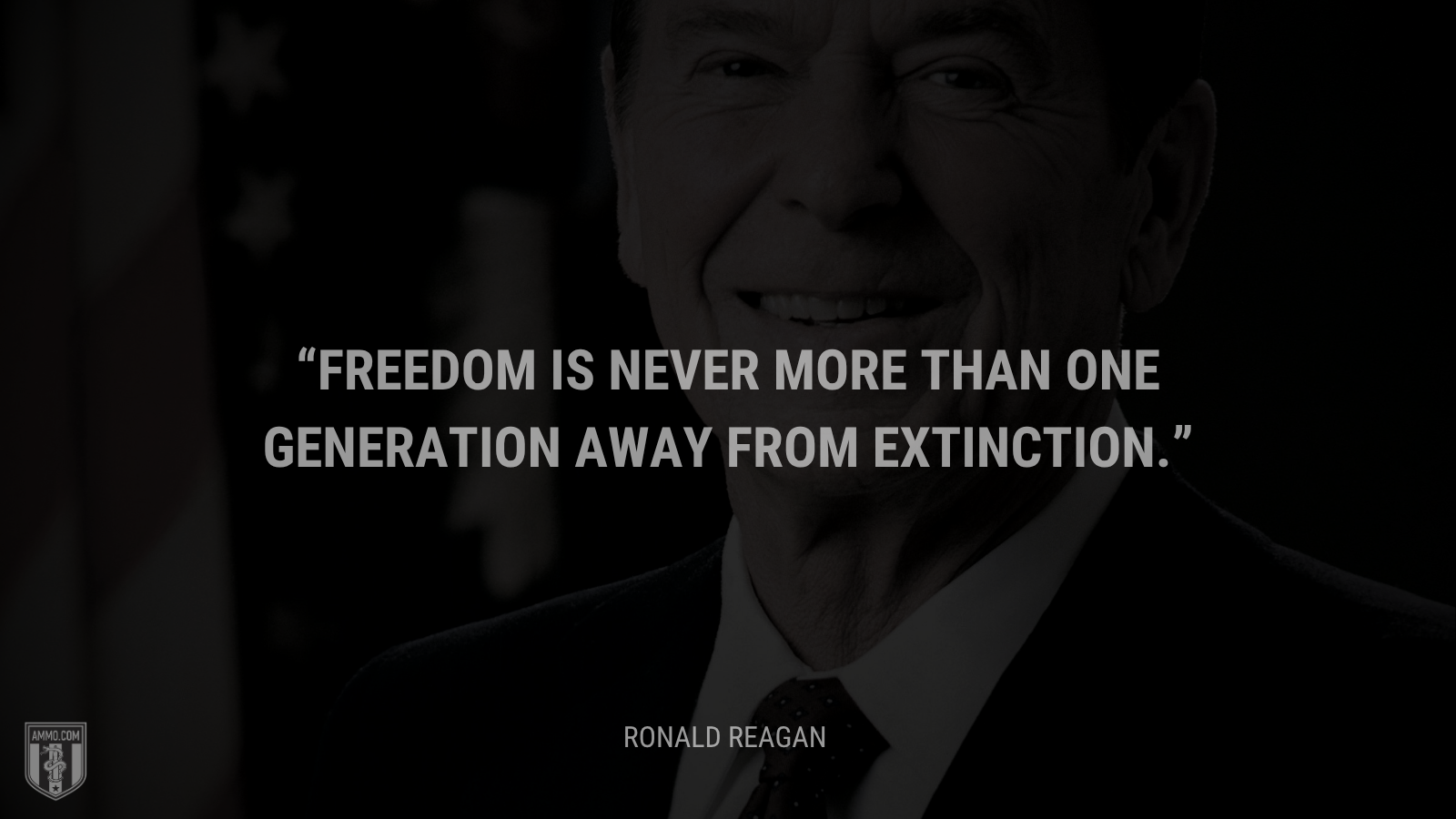 &ldquo;Freedom is never more than one generation away from extinction. - Ronald Reagan