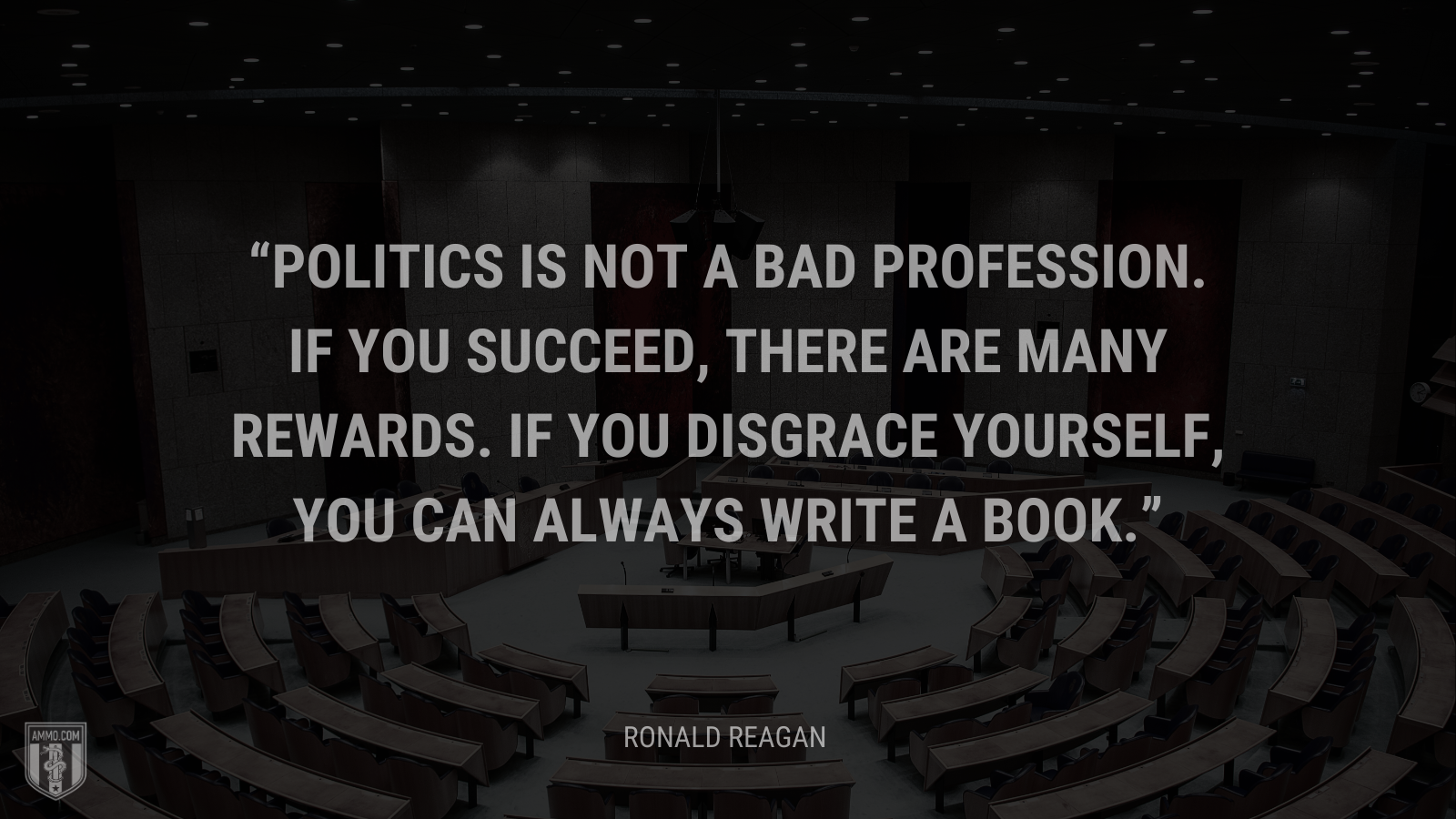 &ldquo;Politics is not a bad profession. If you succeed, there are many rewards. If you disgrace yourself, you can always write a book.&rdquo; - Ronald Reagan