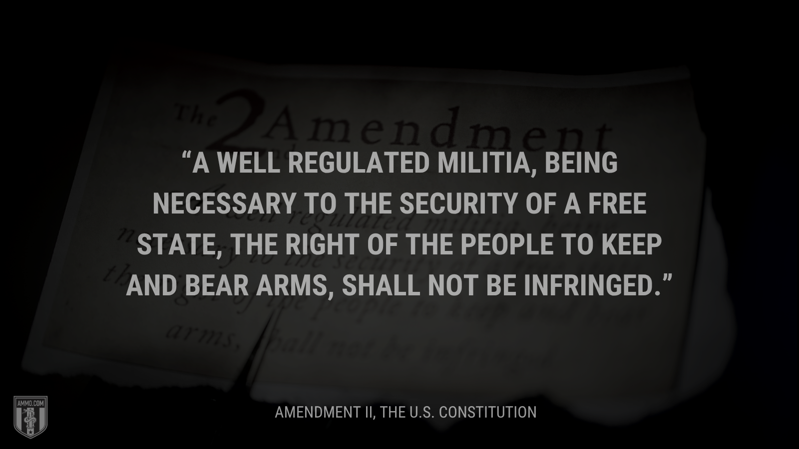 &ldquo;A well regulated Militia, being necessary to the security of a free State, the right of the people to keep and bear Arms, shall not be infringed.&rdquo; - Amendment II