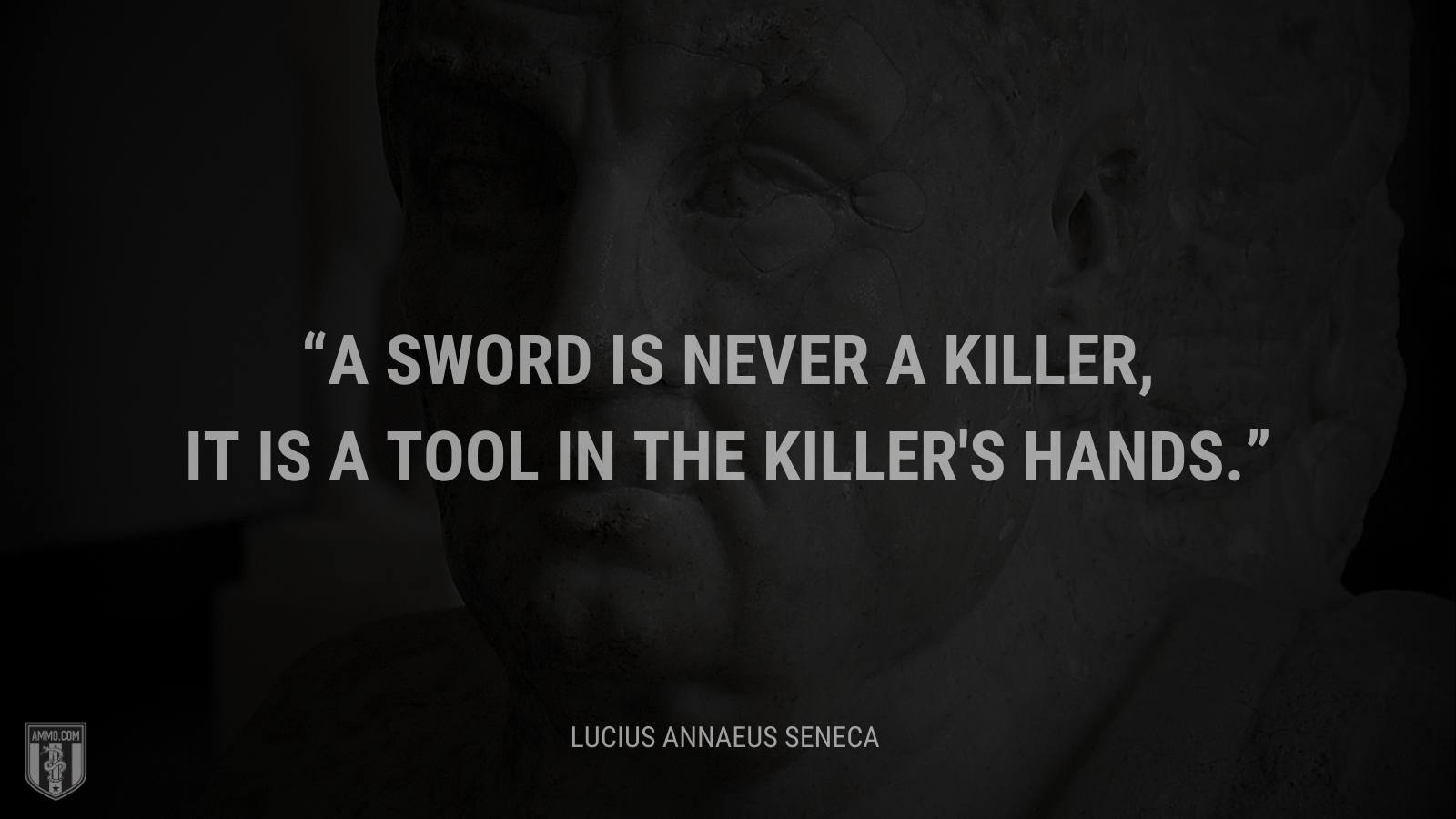 &ldquo;A sword is never a killer, it is a tool in the killer's hands.&rdquo; - Lucius Annaeus Seneca