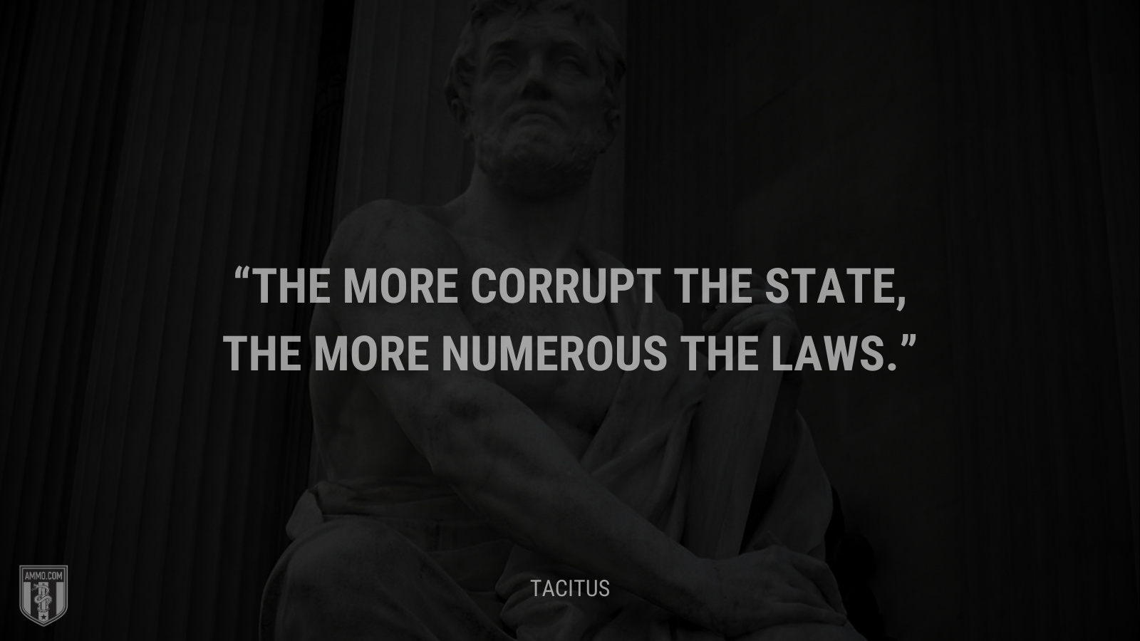 &ldquo;The more corrupt the state, the more numerous the laws.&rdquo; - Tacitus