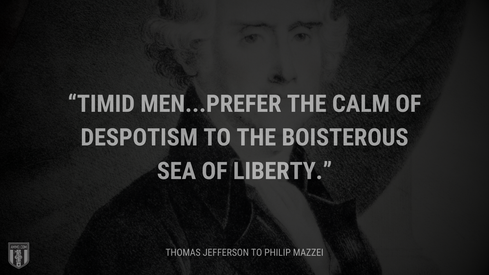 &ldquo;Timid men...prefer the calm of despotism to the boisterous sea of liberty.&rdquo; - Thomas Jefferson
