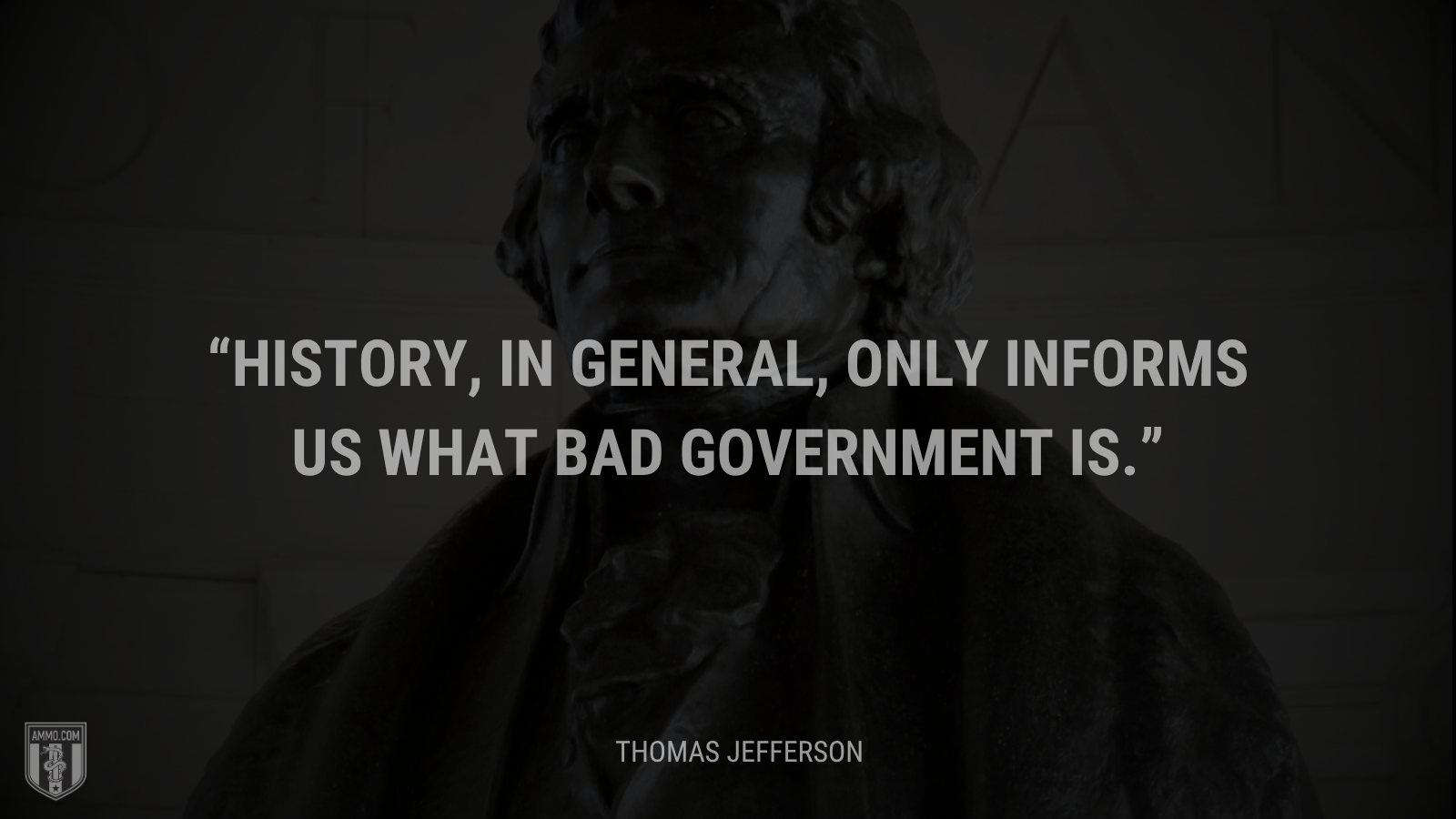 &ldquo;History, in general, only informs us what bad government is.&rdquo; - Thomas Jefferson