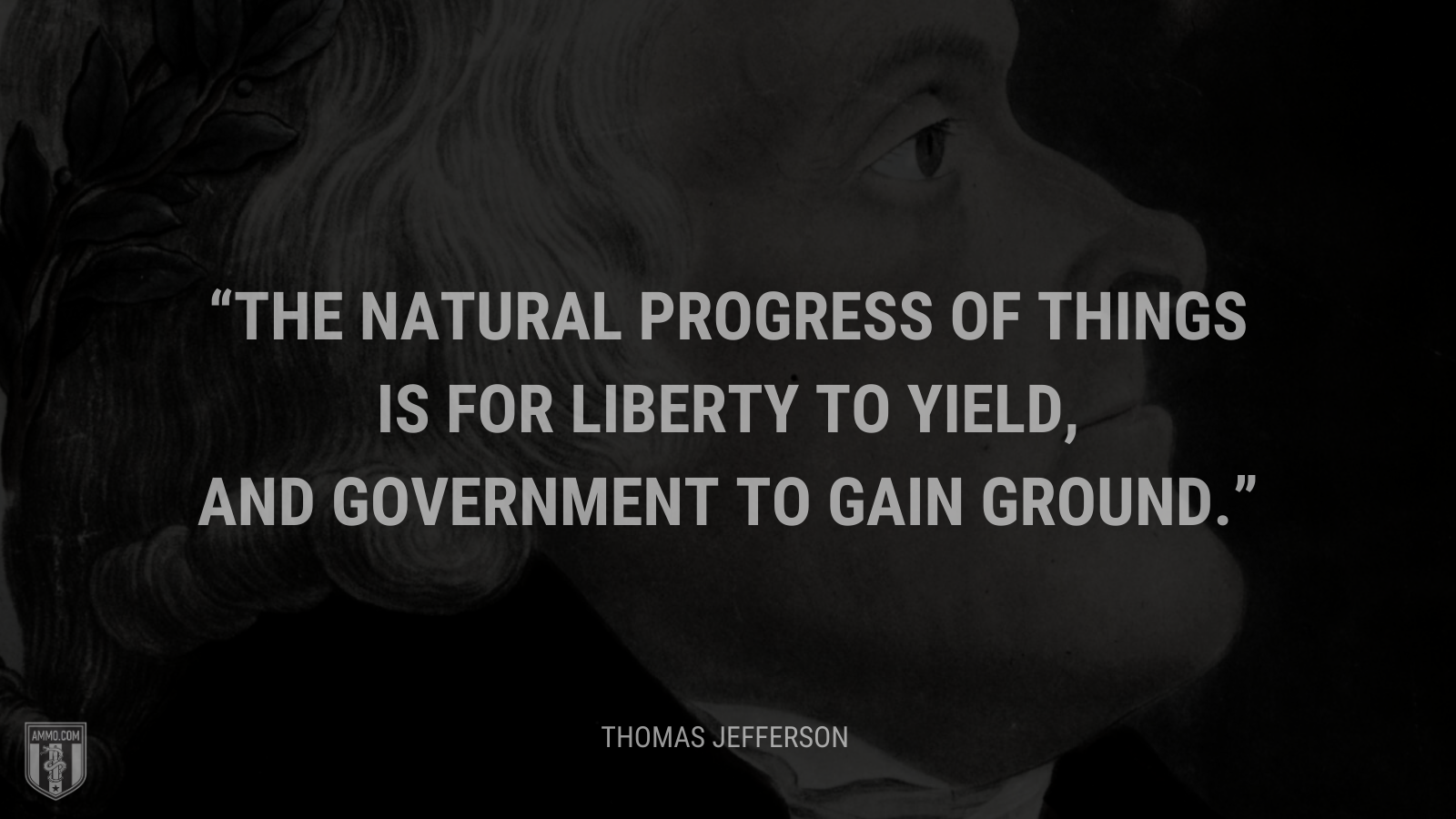 &ldquo;The natural progress of things is for liberty to yield, and government to gain ground.&rdquo; - Thomas Jefferson