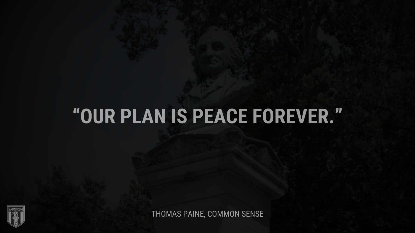 &ldquo;Our plan is peace forever.&rdquo; - Thomas Paine