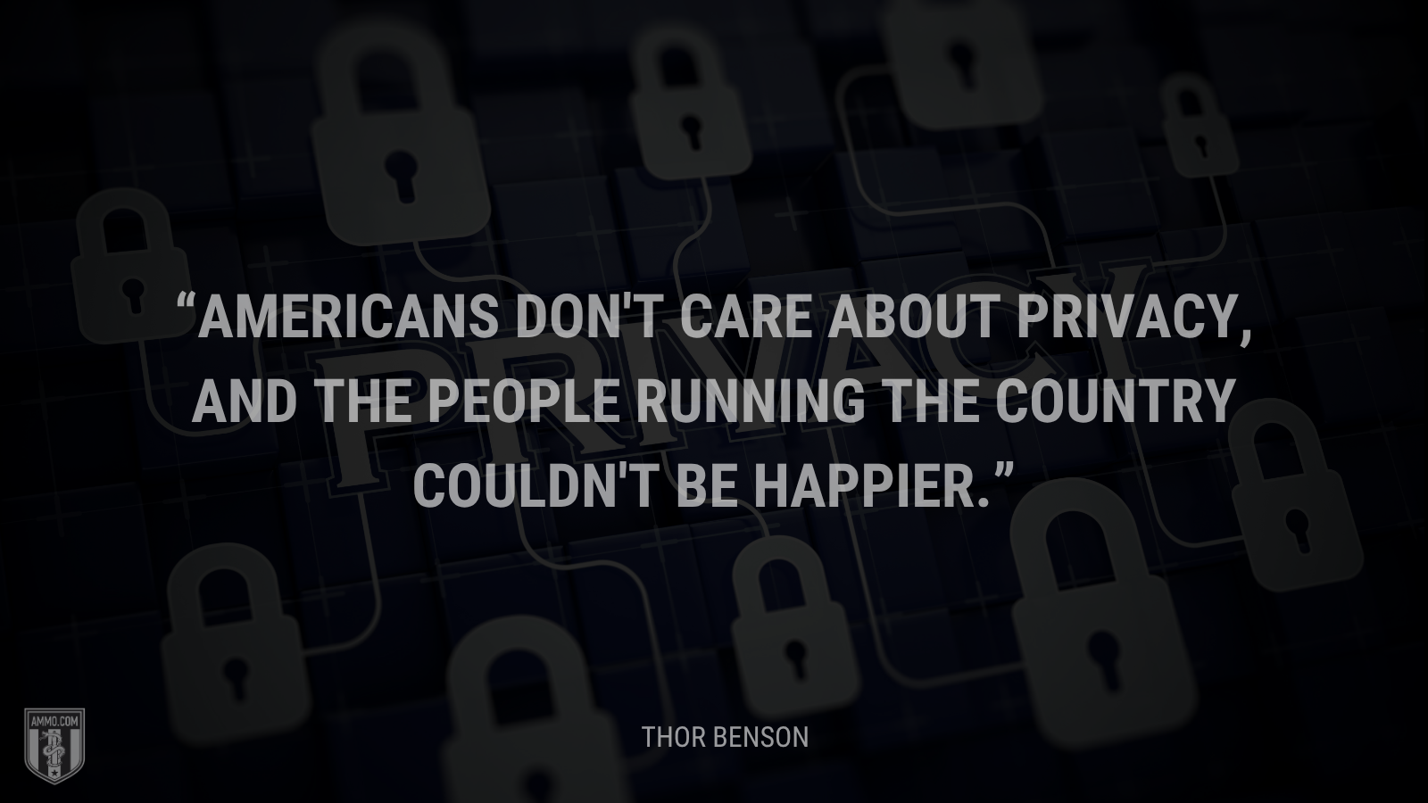 &ldquo;Americans don't care about privacy, and the people running the country couldn't be happier.&rdquo; - Thor Benson